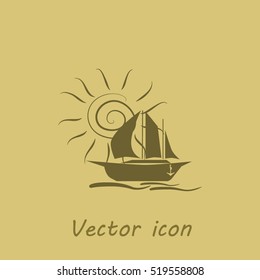 Sailing ship vector icon