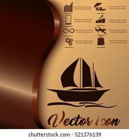 Sailing ship vector icon