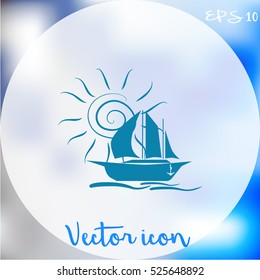 Sailing ship vector icon