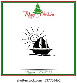 Sailing ship vector icon