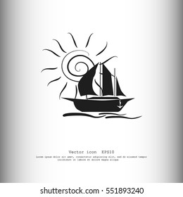 Sailing ship vector icon