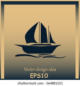 Sailing ship vector icon