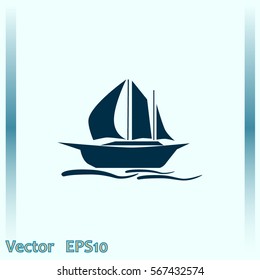 Sailing ship vector icon