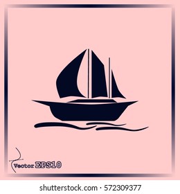Sailing ship vector icon