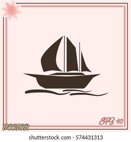 Sailing ship vector icon