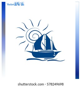 Sailing ship vector icon