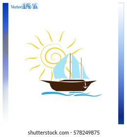 Sailing ship vector icon