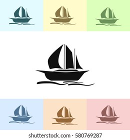 Sailing ship vector icon