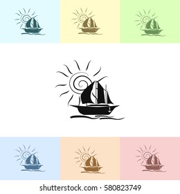 Sailing ship vector icon