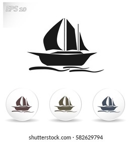 Sailing ship vector icon