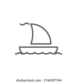 Símbolo del icono vectorial del barco de vela aislado en fondo blanco