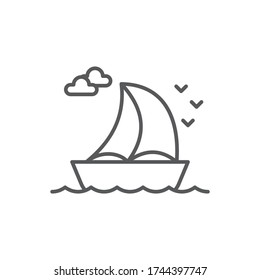 Sailing ship vector icon symbol isolated on white background