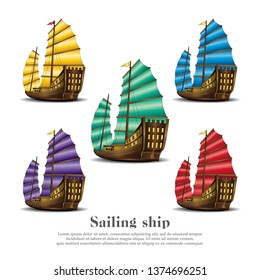 sailing ship vector illustration