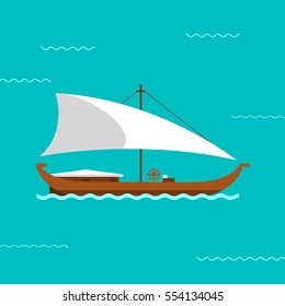 Sailing ship vector illustration.