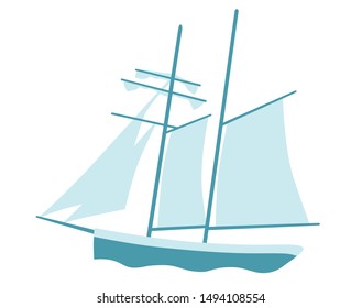 Sailing ship / vector / isolated
