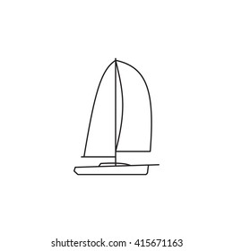 Sailing ships icon. Sailing  boat in line style. 