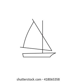 Sailing ships icon. Sailing  boat in line style. 