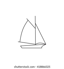 Sailing ships icon. Sailing  boat in line style. 