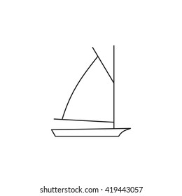 Sailing ships icon. Sailing  boat in line style. 