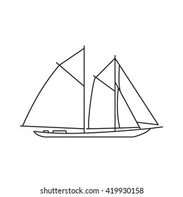 Sailing ships icon. Sailing  boat in line style. 