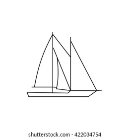 Sailing ships icon. Sailing  boat in line style. 