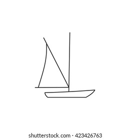 Sailing ships icon. Sailing  boat in line style. 