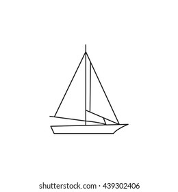 Sailing ships icon. Sailing  boat in line style. 