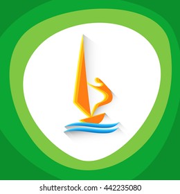 Sailing Sport Game Logo Sailor Competition Icon Vector Illustration
