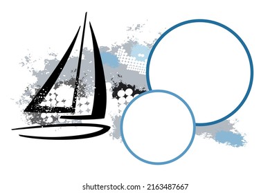 Sailing sport graphic with text buttons.