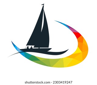 Sailing sport graphic for use as a template for flyer or for use in web design.