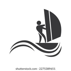 sailing sport icon isolated design