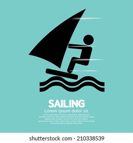 Sailing Sport Symbol Vector Illustration