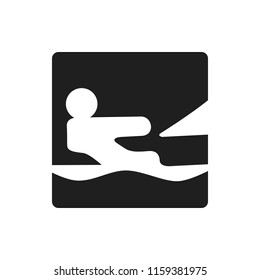 sailing square logo symbol on boat on the white background athletics