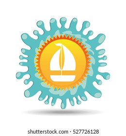 sailing summer vacation sun splashes label vector illustration eps 10