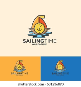 Sailing Time for Logo Template Design