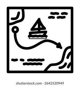 sailing trip summer spend time line icon vector. sailing trip summer spend time sign. isolated contour symbol black illustration