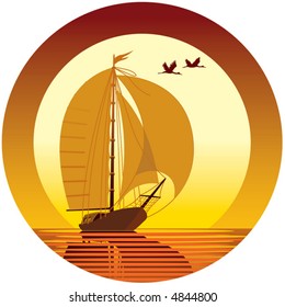 Sailing vacation, vector