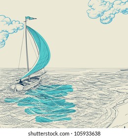 Sailing vector background