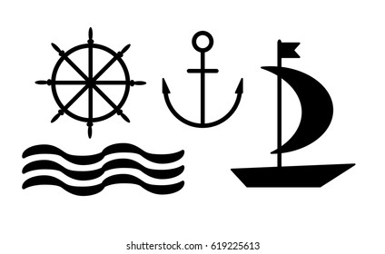 Sailing vector icons