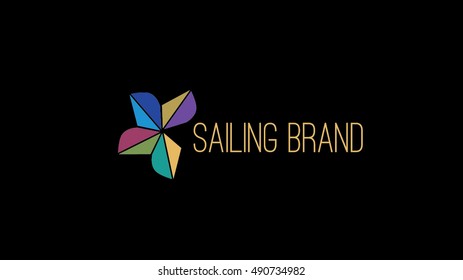 Sailing vector logo design template
