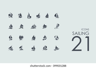 sailing vector set of modern simple icons