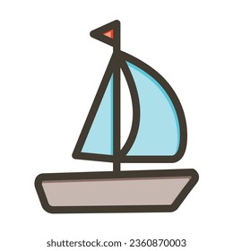 Sailing Vector Thick Line Filled Colors Icon For Personal And Commercial Use.
