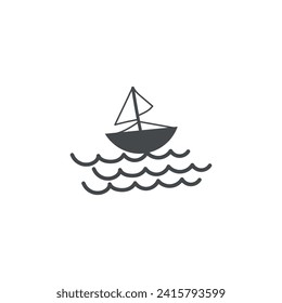 Sailing vessel on white background