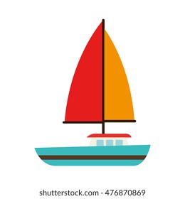 sailing vessel sea isolated design