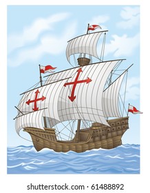 Sailing vessel vector