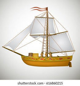 Sailing vessel vector illustration
