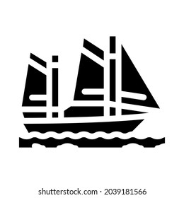sailing water sport glyph icon vector. sailing water sport sign. isolated contour symbol black illustration