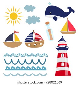 Sailing the waves vector graphics