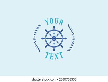 Concepto del logotipo de la rueda de vela, diseño de vector plano