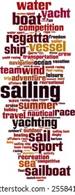 Sailing word cloud concept. Vector illustration